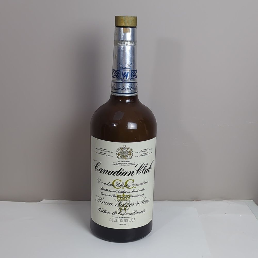 Extra large Canadian Club whisky bottle glass
